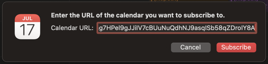 Add calendar instructions screenshot